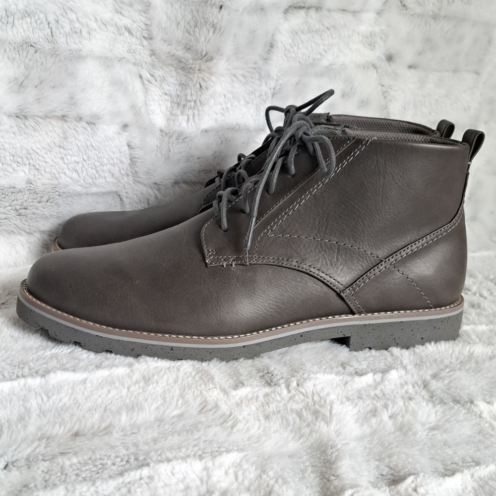 Dr Scholl's mens NEW with box Lancer grey lace up dress boots. Size 12M.